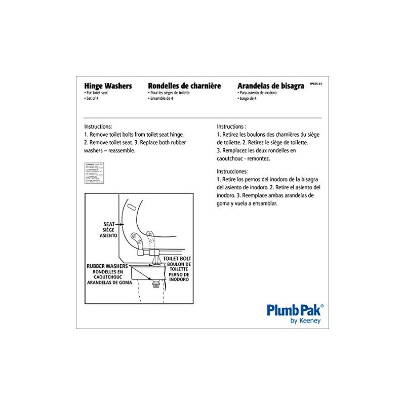 Plumb Pak PP835-41 Toilet Seat Hinge Washer, White