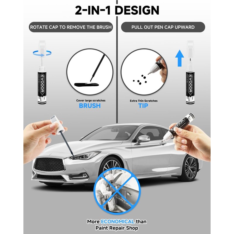 EVOOOR Lunar White(QM1) Touch Up Paint Compatible with Infiniti Exact