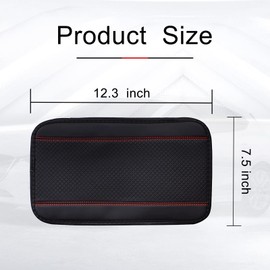 Miytsya Four Seasons Universal Armrest Box Mat, Fiber Leather Embossing, Waterproof, Car Armrest Seat Cover (Red)