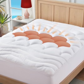 ELVEN HOME Twin Mattress Pad Topper for Kids, Fluffy Thick Mattress Protector Cover Twin Size for Single Bed with 8-21" Deep Pocket, 39x75 Inches, White