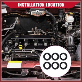 HEROFFIX OE Number:F77Z9G512AA / Fuel Injector Seal Adaptor/for Ford Explorer 1997-2010 / Durable/Plastic / 6 Pcs/Black Replace Parts