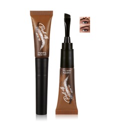 Easilydays Longlasting Eyebrow Gel Peel Off, Brow Tattoo with 150°Small Curved Tray, Sweatproof & Waterproof Brow Gel Natural Eye Makeup for Women Create Fuller & Defined Brows Makeup, #02 Espresso