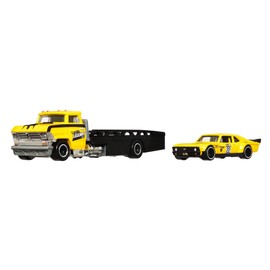 Hot Wheels Legends Team Transport Truck & Race Car, Celebrates Racing Experience & Car Culture, Premium Vehicles, Gift for Race Fans & Toy Car Collectors
