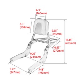 FENGREN Motorcycle Passenger Detachable Backrest Sissy Bar with Luggage Rack For Honda Rebel 500 300 CMX500 CMX300 2017-2023