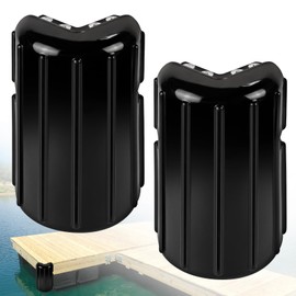 JYINCPED Corner Dock Bumpers,Boat Dock Corner Bumpers Fenders,Marine-Grade Viny,Inflatable Protection Fender Guard,Stainless Steel Mounting Hardware Included,8" x 16",2Pack-Black