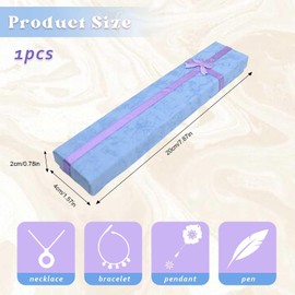 Fadcaer Rectangle Jewellery Gift Box Long Chain Display Case Necklace Bracelet Pendan Gift Box Jewellery Storage Bracelet Box Small Jewellery Gift Boxes for Wedding Birthday Christmas (Purple)