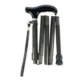PC03 Ultra Lightweight 200g All Carbon Compact 22cm Folding Walking Cane/Black