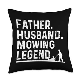 Funny Lawn Mowing Design For Father Men Lawn Care Yard Mower Throw Pillow