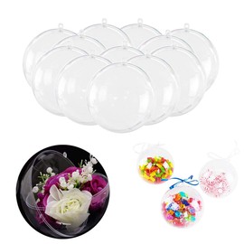 Yeelan Clear Plastic Acrylic Fillable Transparent Ornament Ball, Suitable for Weddings, Christmas, Home Decor