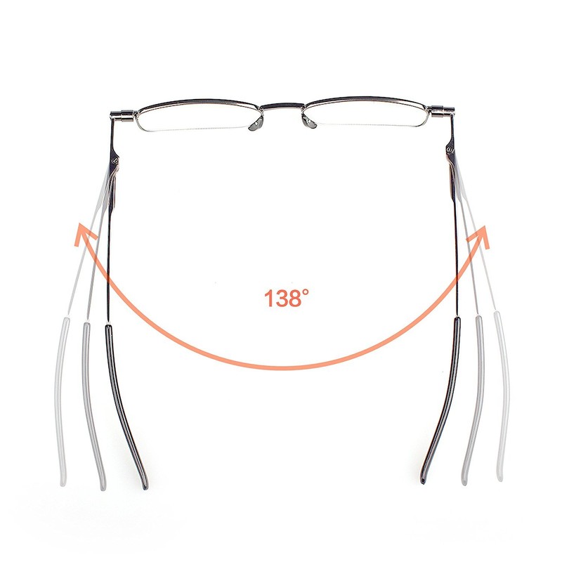 Read Optics Folding Glasses +3.5 Stylish Flat Folding Metal Glasses