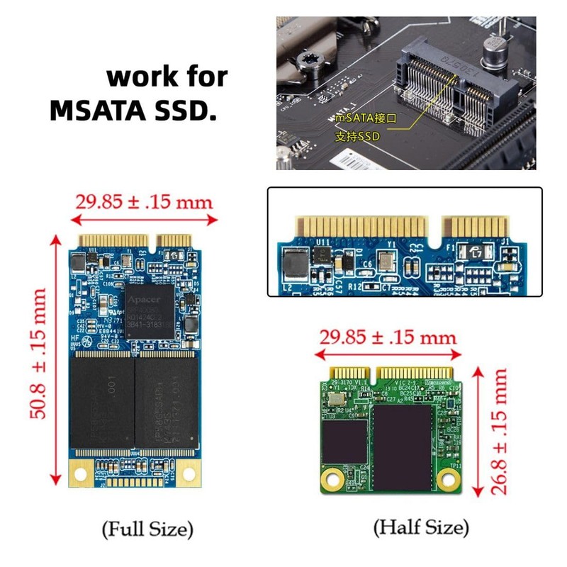 chenyang mSATA Mini SATA SSD to IDE 44Pin 2.5 inch