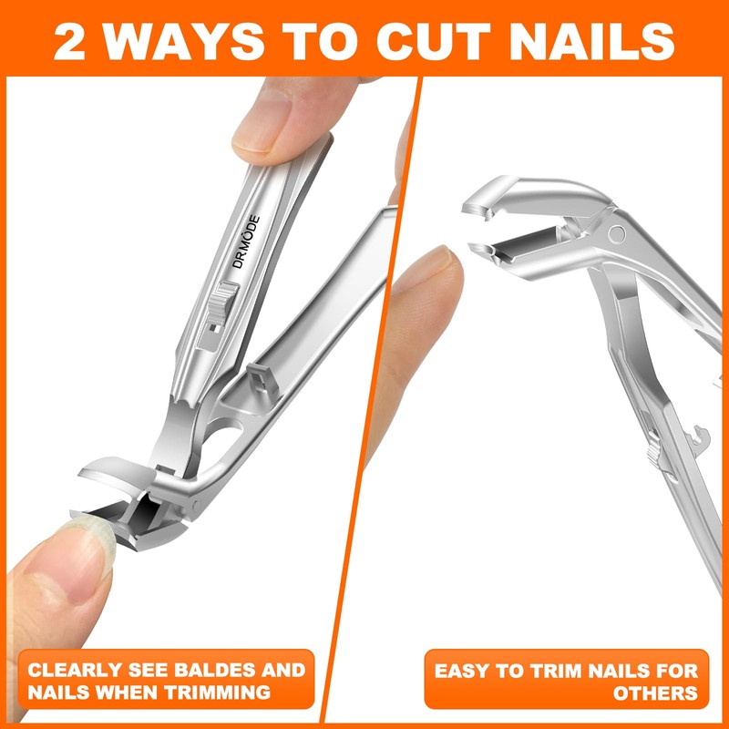 Toenail Clippers for Seniors Thick Toenails, Upgrade Angled Head Large