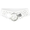 BlackButterfly Wide Elastic Stretch Retro Metal Interlock Buckle Belt (White,