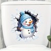 Merry Christmas Wall-Breaking Snowman Toilet Cover Sticker Decals,Spring Flower Leaf