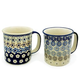 Bunzlauer keramik Straight Cup, 220 ml, Set of 2 (Asters and Leonie)