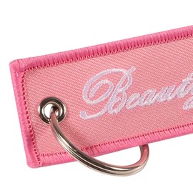 Beauty & Her Beast Women Feminist Woman Feminism Girl Power Race Racing Motorcycle Motorbike Biking Biker Car Dirtbike Keychain Key Tag Chain Fob Ring, Mixed, 5.1 x 1.2 inches