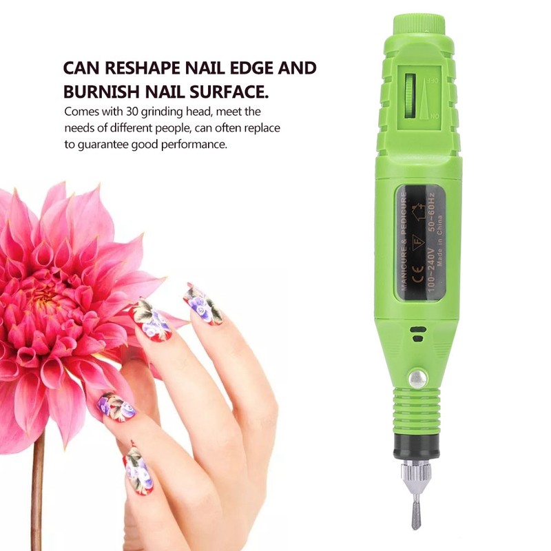 Electric Manicure Nail Toe Drilling Machine with Grinding Head Set