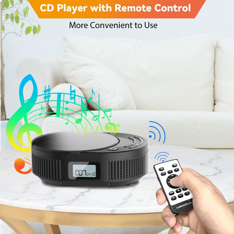 MONODEAL Portable CD Player Boombox with 2 * 3W Speakers,