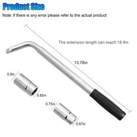 GAOLAOSY Telescoping Lug Wrench, Automotive Wheel Lug Wrench with 17/19 and 21/23mm Sockets, Extendable Auto Tire Lug Nut Removal Tool, Universal 1/2 Drive Remover for Car, Truck, Van (Telescoping)