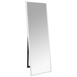 Everly Hart Collection Gallery Solutions 58” L x 17.5”W Framed Free Standing Full Length Mirror with Easel, White