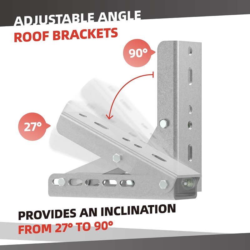 Awning Roof Mount Bracket for Retractable Awnings, Adjustable Angle Heavy