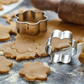 Juego de 6 cortadores de galletas de flores, 3 pulgadas en forma de flores, margarita, tulipn, 3 formas de flores, mariposa, cortadores de galletas...