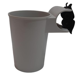 Wing Cup Boat Sailing Drink Cup Holder - Compatible with H-16 Getaway Sail Boat, Rail Mount Drink Holder, Fishing Boat Accessory, Plastic Cup Holder for Sailing, Great for Tumblers & Beverages (Gray)