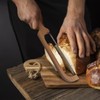 Wooden Bread Slicer, Bread Knife with Screwdriver, Stainless Steel Serrated