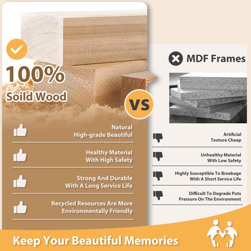 EGOFINE 7x5 Picture Frames Set of 3, Made of Solid
