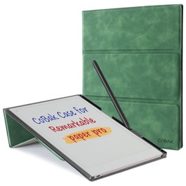 CoBak Case for Remarkable Paper Pro 2024 11.8 Inch - with Pen Holder, Nib Storage and Folding Stand Function with Multiple Angles, Emerald