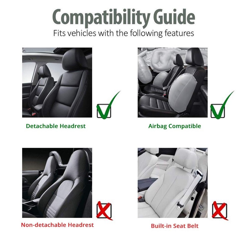 TOYOUN Car Seat Covers Black - Front Seat Covers for