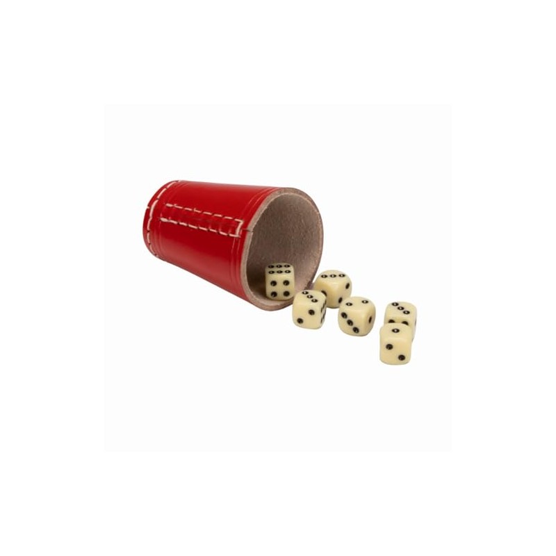 GICO Quality dice cup (genuine leather) standard (9 cm) red