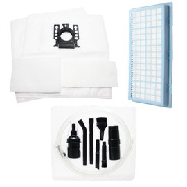 16 Vacuum Bags, 16 Micro Filters & 3 HEPA Filter with 7-Piece Micro Attachment Kit Replacement for Miele S428 - Compatible with Miele Type GN Bags, Micro Filters & SF-AH 30, SF-HA 30, AH30 Filter