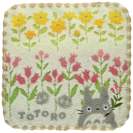 Marushin Hand Towel, Ghibli, My Neighbor Totoro, 9.8 x 9.8 inches (25 x 25 cm), Wild Flowers, 100% Cotton, 100% Cotton 1005034900