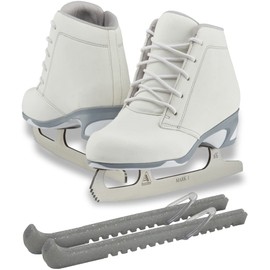 Jackson Ultima Recreational Women's Figure Ice Skates Softec Diva DV3000 / Color: White, Adult Size: 8 Bundle with Free Guardog Skate Guards