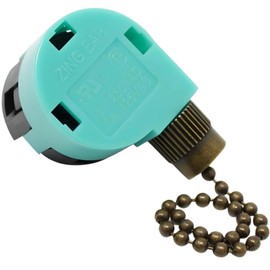 ZE-268S6 3 Speed 4 Wire Pull Chain Fan Switch Replacement Repair Kit 3 Way 4 Position Rotary Motor Controller 3A250VAC 6A125VAC for Ceiling Fans, Basket Fans, Floor Fans, Appliances - Bronze Finish