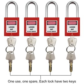 Lockout Tagout Kit Electrical Loto - Clamp-On Circuit Breaker Lockout, Group Lockout Hasps, Lockout Tag, Universal Multi- Pole Breaker with Pocket Bag (Bigger Red Kit)