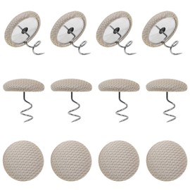 Mini Skater Small Upholstery Pins Linen Fabric Covered Button Twist Pins Classy Bed Skirt Pins for Slipcovers Headliners Fixed, Pack of 12 (Beige)