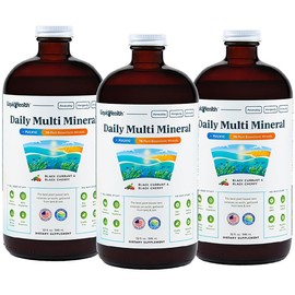 LIQUIDHEALTH LIQUIDHEALTH Daily Multi Mineral Liquid Supplement with Fulvic Acid, Plant Based Ionic Aquamin Sea Trace Ocean Minerals - Immune Support, Energy, Gut Health, Detox - Vegetarian (3 Pack)