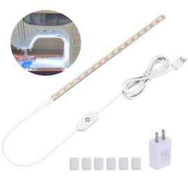 Hanbaak Sewing Machine LED Light Strip, Adhesive LED Sewing Strip Light with Touch Dimmer, 11.8in Sewing Light Strip and 6.6ft USB Cable, Cold White 6500K