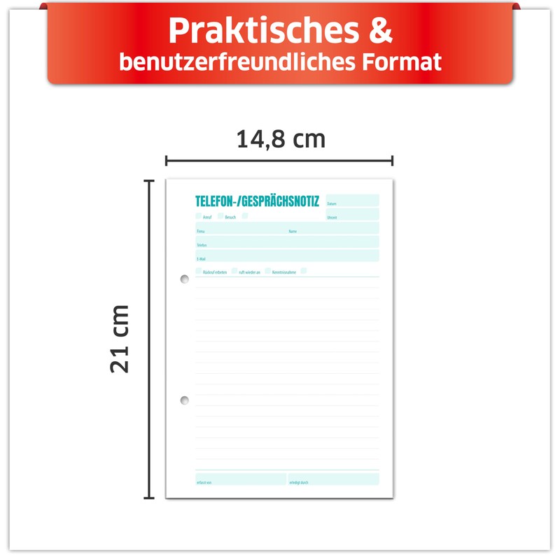 Primus Print Telephone and Call Notepad, A5 A6, 50 Sheets,