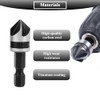 Teocpai 3Pcs Countersink Drill Bits 5 Flute 90 Degree Chamfering