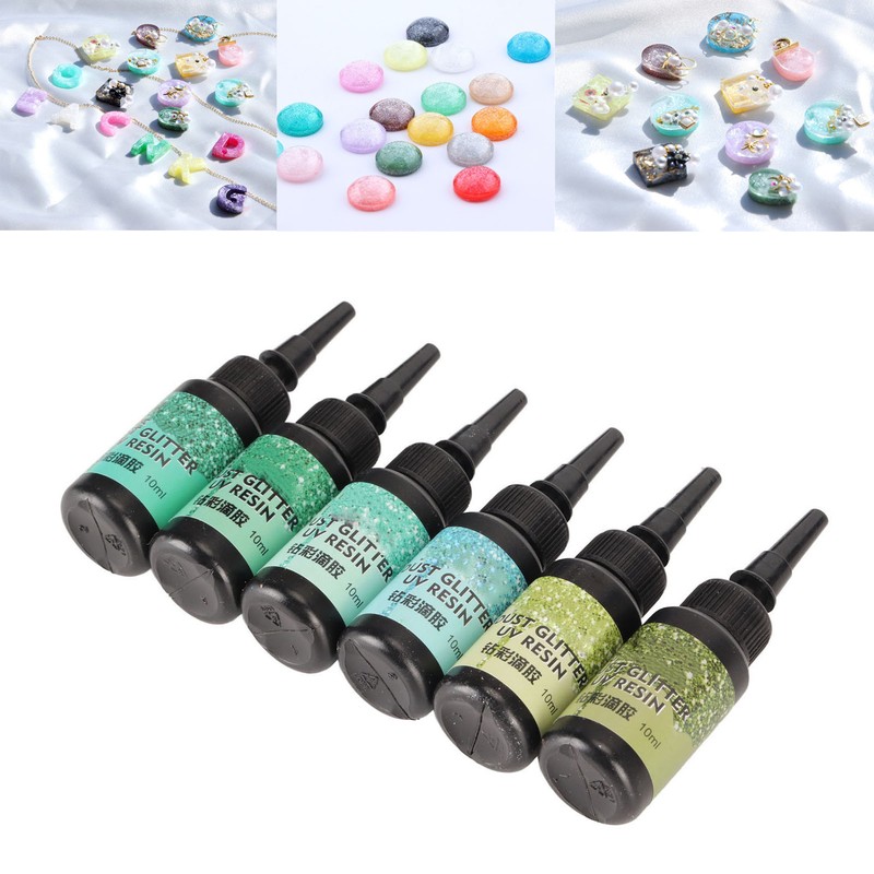 6pcs Colored UV Resin 10ml Each Pen Shaped Fast Curing