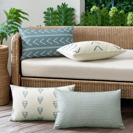 JOTOM Set of 4 Outdoor Cushion Covers, Decorative Waterproof Cushion Cover, Geometric Cushion Covers, Sofa Cushion, Decorative Cushion Cover for Garden, Living Room, Bedroom Decoration (30 x 50 cm