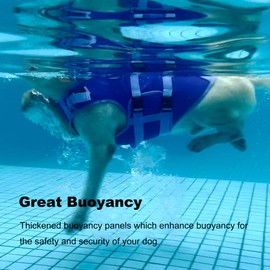 Petglad Dog Life Jacket, Reflective Dog Harness Life Vest with Rescue Handle for Swimming Boating, Adjustable High Buoyancy Flotation Swim Vest for Small Meium Large Dogs - Purple, M