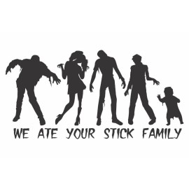 CMI Zombie We Ate Your Stick Figure Family Decal Sticker 7.5-In  3.7-In Black Vinyl