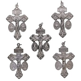 Venerare Deluxe Catholic Pardon Cross - Pack of 5 (Gunmetal)