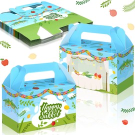Bucherry 16 Pcs Happy Sukkot Gift Boxes Party Decoration, I Love Sukkot Paper Candy Boxes Goodie Bags for Jewish Festival Holiday, Jewish Holiday Party Favors