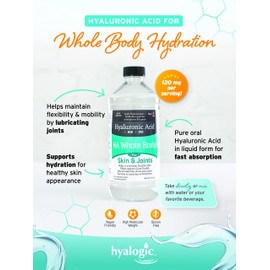 Hyalogic | Hyaluronic Acid Whole Body- 354 ml | Combination of 3 ingredients: HA+MSM+Zinc | 28 Days Supply