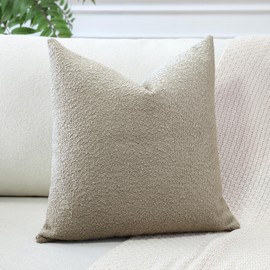 Artscope Pack of 1 Textured Boucle Cushion Covers Square Pillow Cases Cozy Soft Decorative Couch Pillow Covers for Chair Sofa Bedroom Living Room Home Decor 45x45cm, Oatmeal